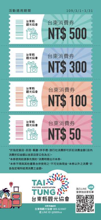 三月來台東專屬消費券