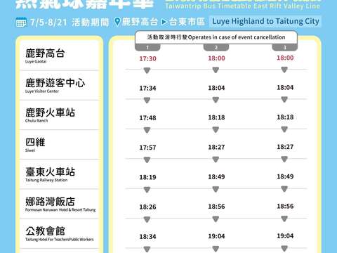 台灣好行時刻表