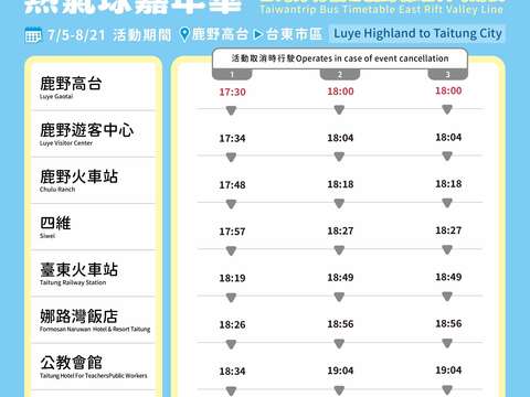 台灣好行時刻表